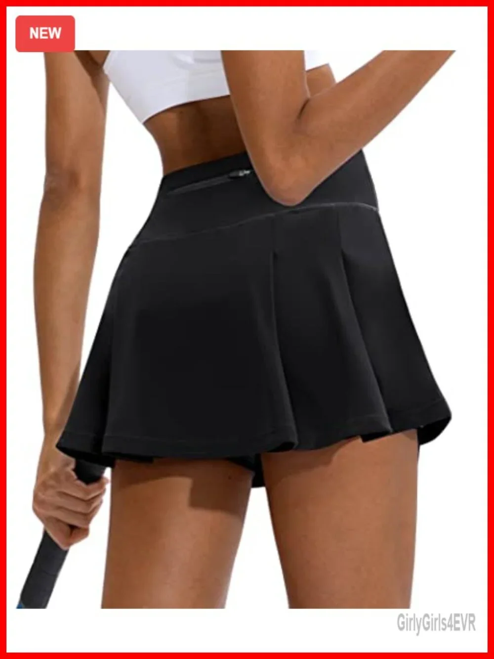 Pleated Tennis Skort High Waisted Athletic Golf Skirt with Pockets for Women